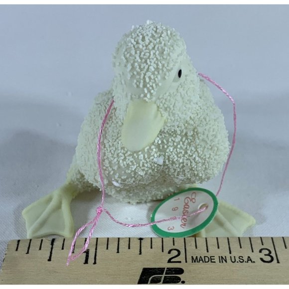 Vintage Dept 56 Easter 1993 Textured Cream Duckling Figurine 7281-8 Porcelain Sm - Picture 9 of 14